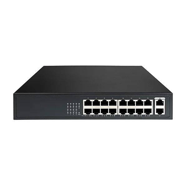 16 Port PoE+ 10/100Mpbs Switch With 2 Gigabyte Uplink port, To Output 250W